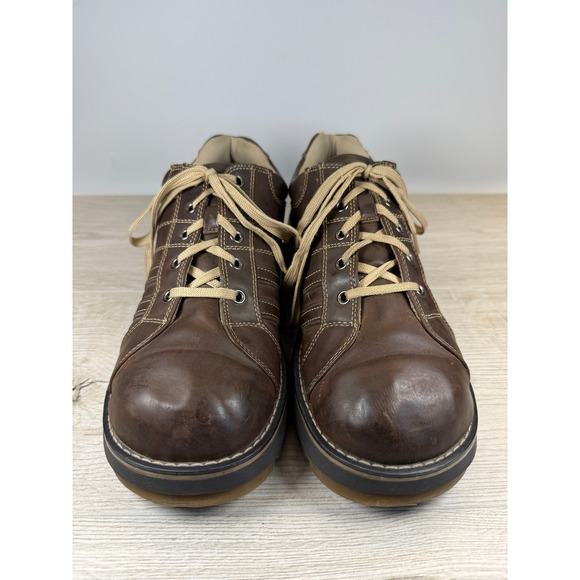 Lower East Side Mens 9 Oxford Shoes Brown Faux Leather Lace Up Lug Sole Y2K main image 8